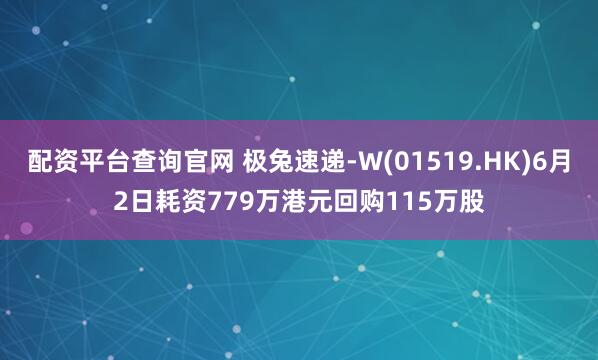 配资平台查询官网 极兔速递-W(01519.HK)6月2日耗资779万港元回购115万股