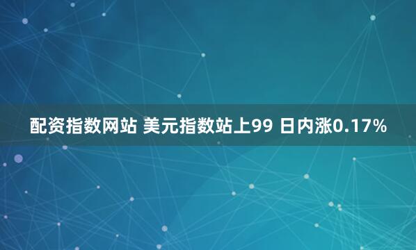 配资指数网站 美元指数站上99 日内涨0.17%